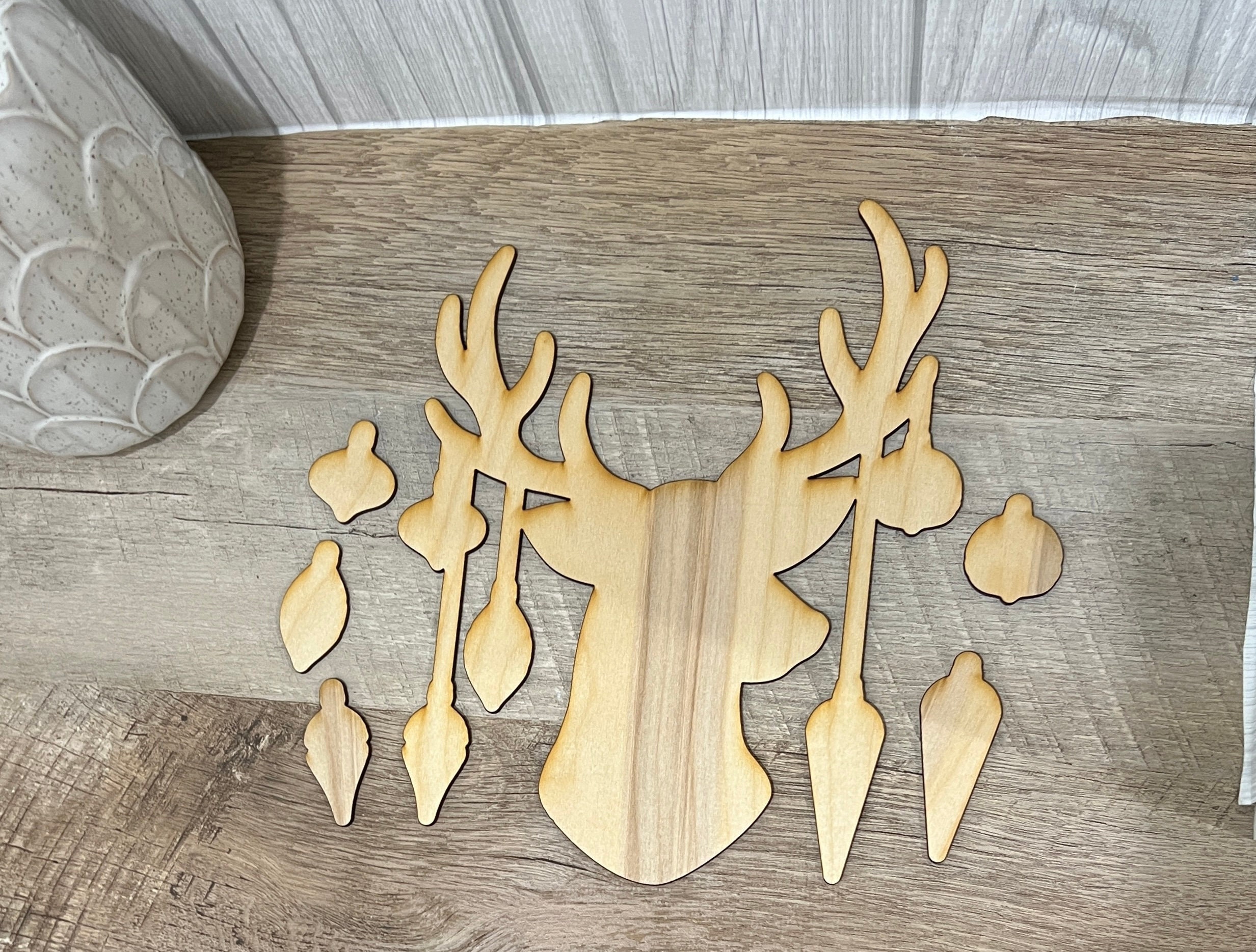 Ornamental Deer Wood Cutouts Chalk Couture Wood Cuts Etsy
