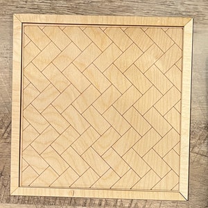 3", 6", 8", 10" unfinished square subway tile framed board, surface, wooden sign