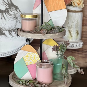 Cracked Easter Eggs, Wood cutouts, unfinished wood cuts KIT, set of 3 Eggs, Easter Decor, Spring, Craft, DIY, shelf-sitter