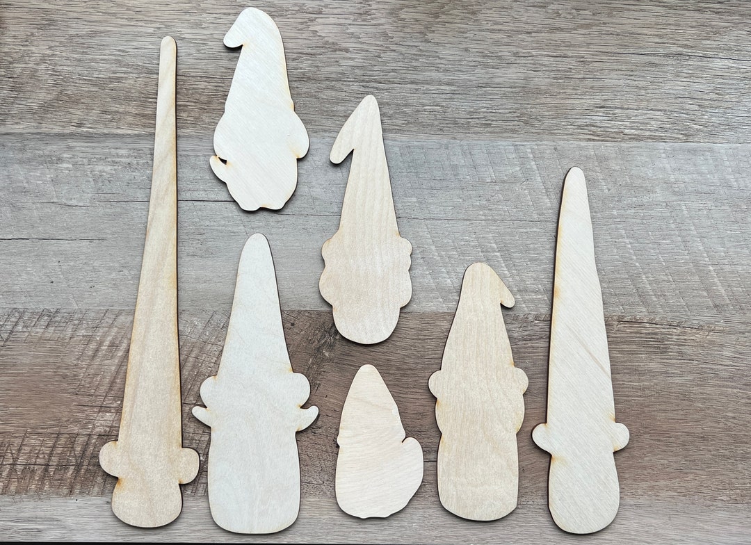 Family of Gnomes, Unfinished Wood Cutouts Match Transfer/stencil, DIY