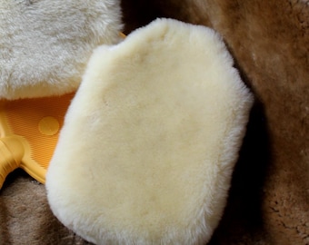 Funda para bolsa de agua caliente de auténtica piel de cordero | natural, sin blanquear ni teñir | curtida con pelo de bebé | para bolsa de agua caliente de 2 litros, también disponible en conjunto + bolsa de agua caliente