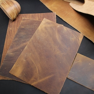 Sehr wandelbares Rindleder, Antikleder, Fettleder, Nubukleder | braun cognac sand camel | Vielfältig verwendbar