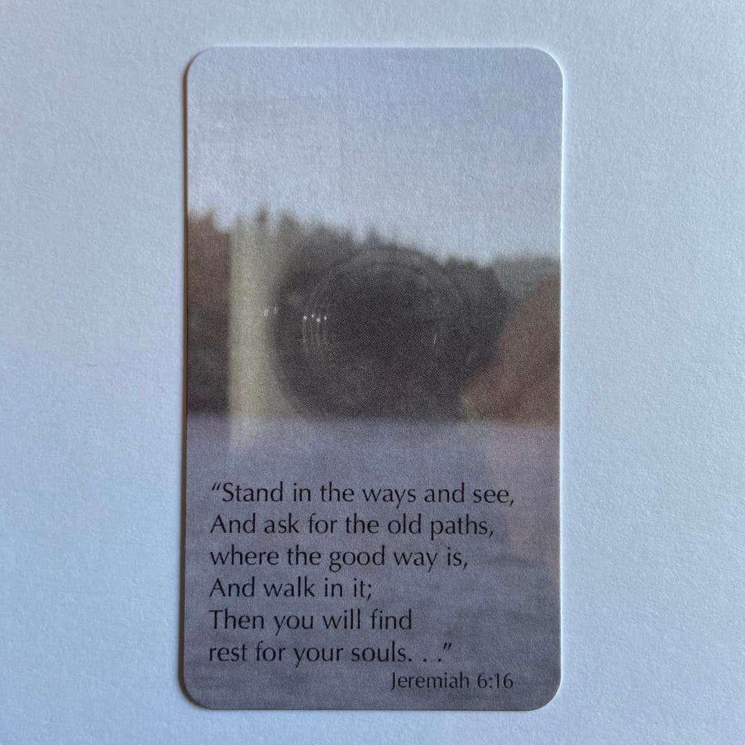 Mini Poster / Bookmark / Little Note - Forest Landscape With Bible ...