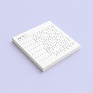 Weekly Habit Tracker Sticky Notes / 3x3 Post-it® Memo Pad / Simple Minimalist Black & White Organizer / Water / Goals / Planner / Stationery