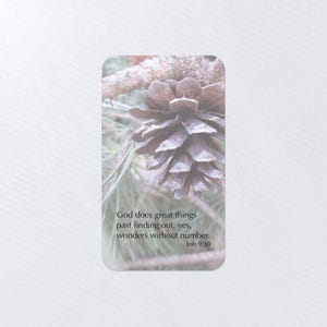 Forest Pinecone with Job 9:10 / Mini Poster / Bookmark / Little Note / Mini Message
