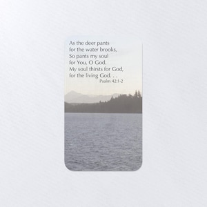 Forest Lake Landscape with Psalm 42:1-2 / Mini Poster / Bookmark / Little Note / Mini Message