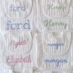 Monogrammed Baby Muslin Burp Cloth and Bib, Baby Boy, Baby Girl, Unisex, Baby gift