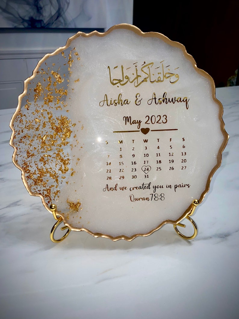 Nikkah Calendar Plaque 画像 1