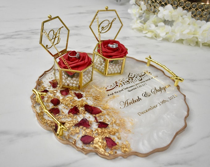 Customised Wedding Ring Platter/tray/engagement Ring Platter/holder/box ...