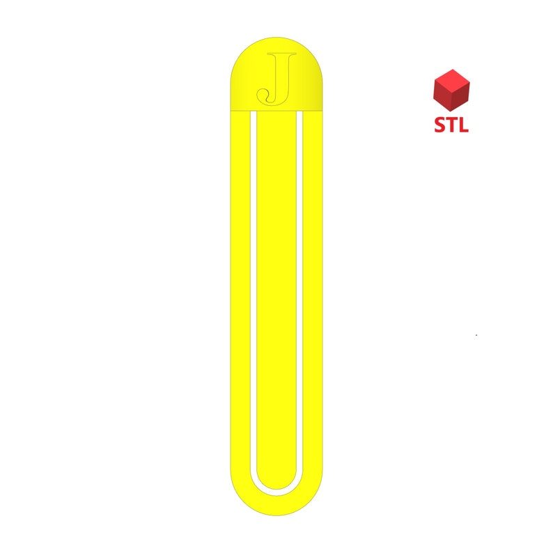 Personalized J-letter Bookmark STL File for 3D Print, Digital Download ...