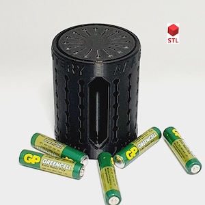 Rotate and Place AAA Battery Holder STL File for 3D Printing, Digital Download