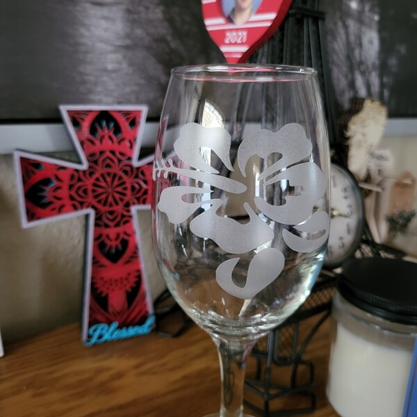 Hibiscus Wine Glass Etsy