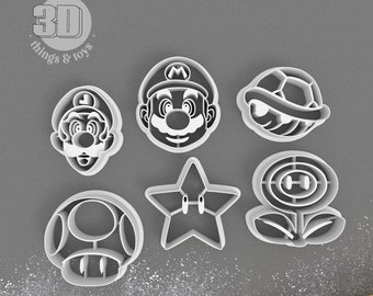 Super Mario Collection | Famous - Cookie Cutter | Clay Cutter - Jewelry And Earring Cutter Tool - Many Size