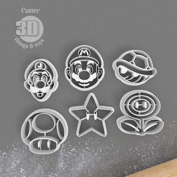 Collection Super Mario | Célèbre - Emporte-pièce | Coupe-argile - Outil de coupe de bijoux et de boucles d'oreilles - Plusieurs tailles