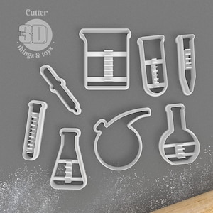 Chemistry Flasks Cookie Cutter - Science Cookie Cutter - Creative Cuisine - Polymer Clay Jewelry And Earring Cutter Tool Many Size