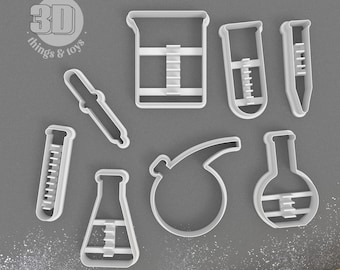 Chemieflaschen-Ausstecher – Wissenschaftlicher Ausstecher – kreative Küche – Polymer-Ton-Schmuck- und Ohrring-Ausstecher-Werkzeug in vielen Größen