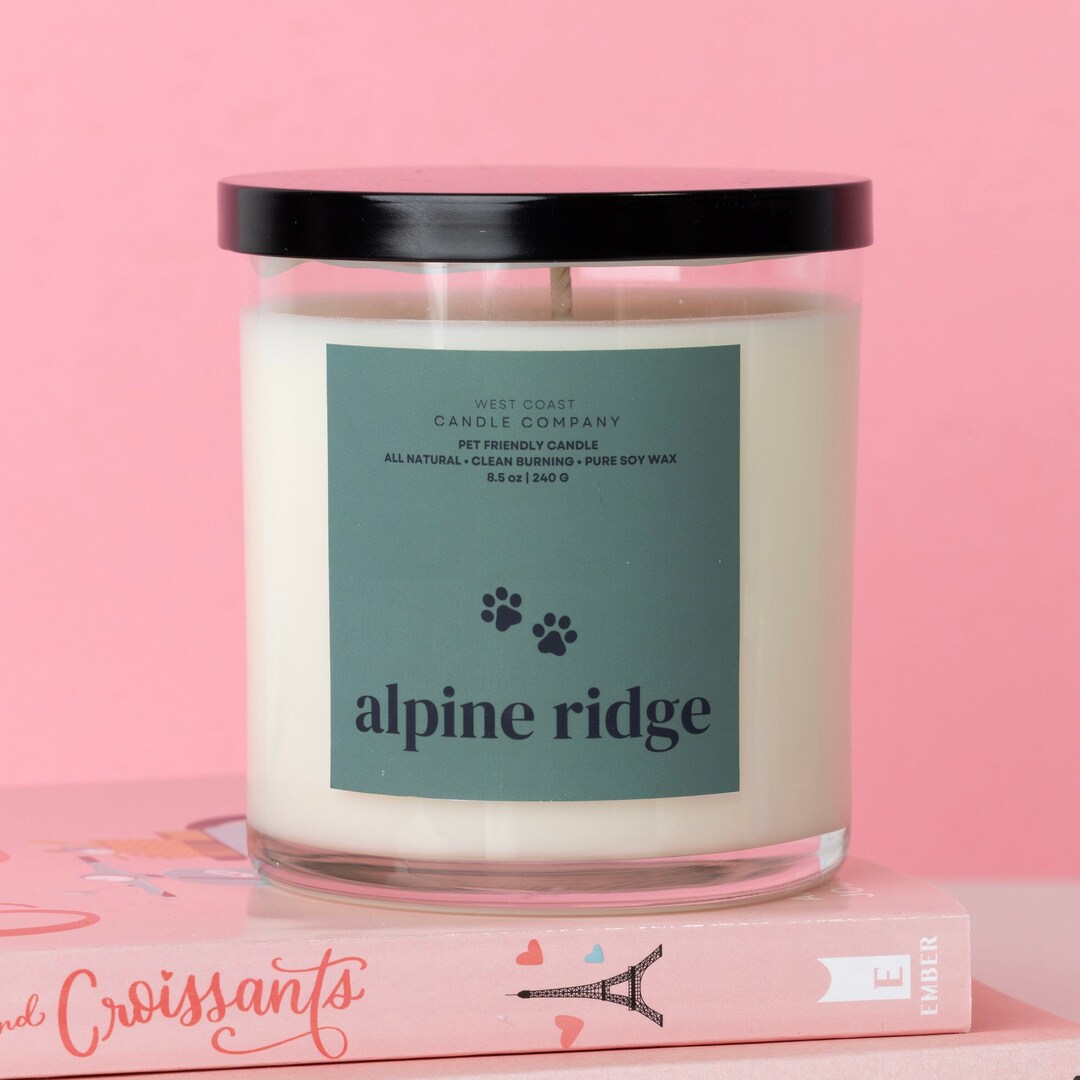 Alpine Ridge Pet Friendly Candle Pet Safe Candle Clean Burning Candle Pet Odor Eliminating