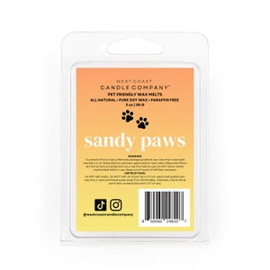 Sandy Paws | Pet Safe Wax Melts | Cat Mom Gift | Cozy Home Fragrance | Handmade & Non-Toxic