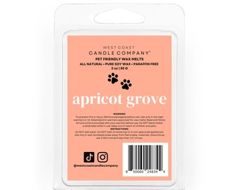 Apricot Grove | Pet Safe Wax Melts | Non-Toxic Candle | Pet Friendly Soy Wax | Clean Home Fragrance | Dog & Cat Safe