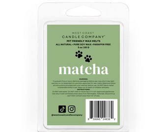 Matcha | Pet Safe Wax Melts | Natural Wax Melts | Soy Based | Eco Conscious | Handmade in Small Batches