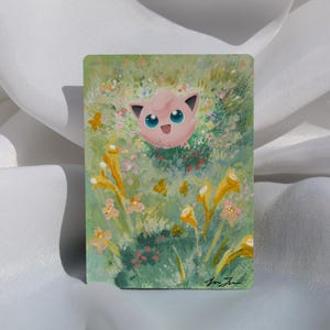 Carta Jigglypuff Pokémon pintada à mão