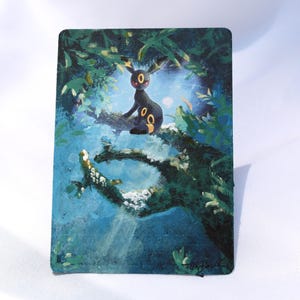 Handgeschilderde Pokémon Umbreon-kaart