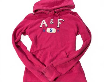 Sudadera rosa con capucha de Abercrombie & Fitch, estilo años 2000, talla grande.