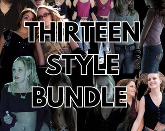 May include: A collage of images featuring various women in different outfits. The text "THIRTEEN STYLE BUNDLE" is overlaid in white block letters. The images showcase a variety of clothing styles and aesthetics.