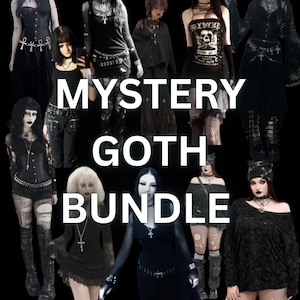 Pacchetto stile personalizzato, stile gotico dark, scatola misteriosa, taglie dalla XXS alla XXXL (UK 4-18), di seconda mano, opzioni multiple, ecologico