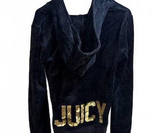 juicy couture medium Kapuzenpullover y2k 2000s schwarz und gold