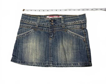 verdi denim mini skirt  - vintage y2k mcbling 2000s - size estimated 10