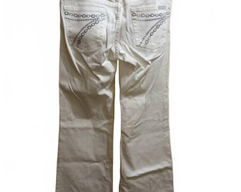 7 for all mankind white flared denim y2k vintage 2000s jeans size est 8