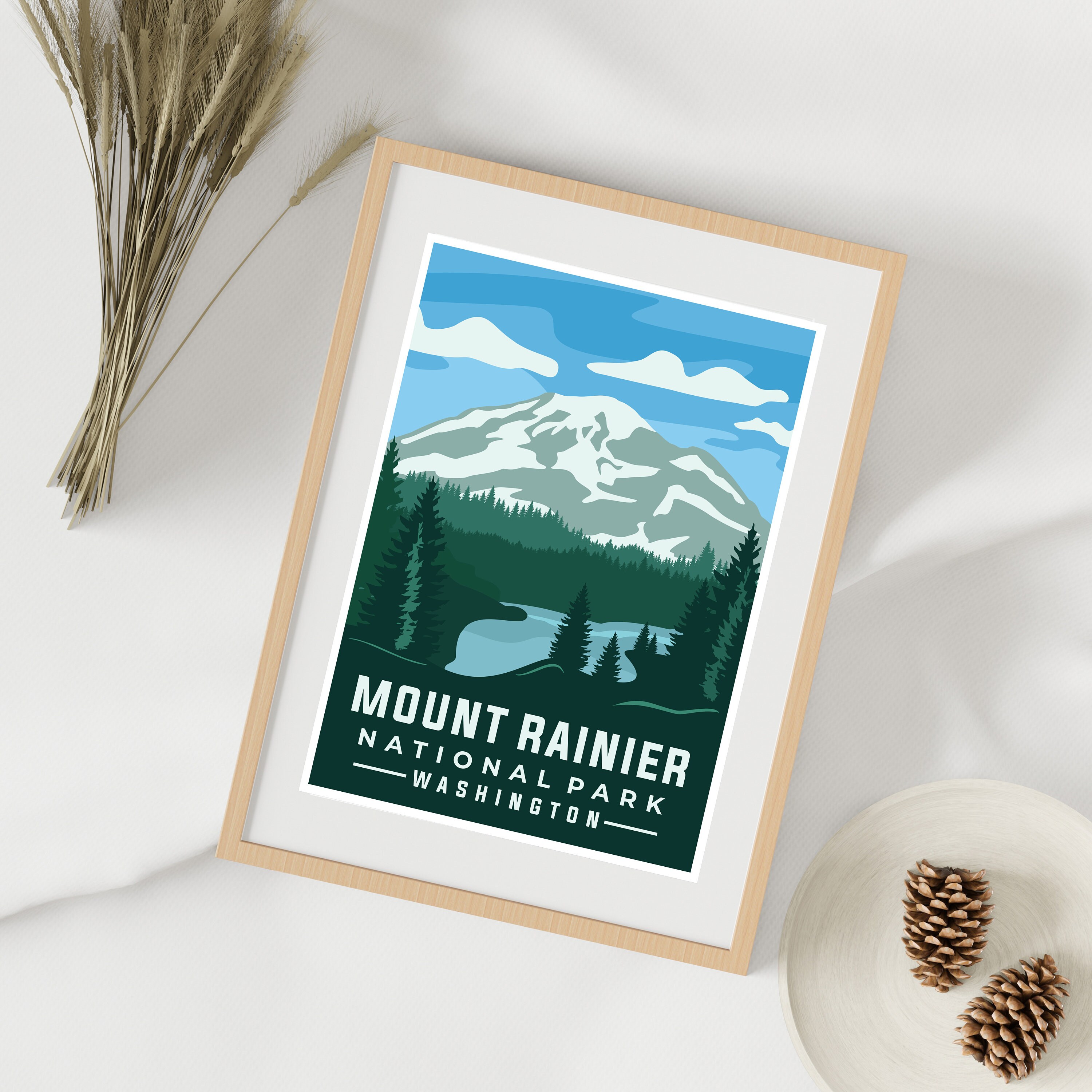 Mount Rainier Printable Digital Print Nature Wall Art - Etsy