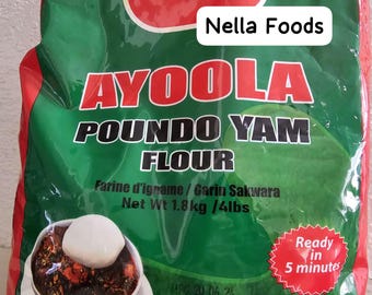 Ñame Ayoola Poundo - 4 libras / Harina de ñame nigeriana / Harina de fufu / Comida africana auténtica