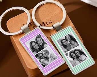 Personalized Besties Photo Strip Keychain, Custom Friendship Gift, Picture Keychain for Her, Best Friend Gift, Birthday Gift, Christmas Gift