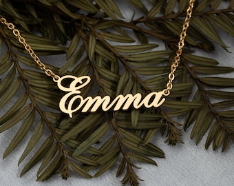 Personalized Gold Name Necklaces -  Custom Name Jewelry for Women - Emma Name Necklace for Girl - Birthday Gift for Her - Bridesmaid Gift