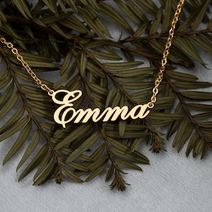 Personalized Gold Name Necklaces -  Custom Name Jewelry for Women - Emma Name Necklace for Girl - Birthday Gift for Her - Bridesmaid Gift