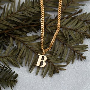 Collar con letra personalizada para ella y él, collar con inicial para hombre, collar de cadena cubana de oro para hombre, regalo del Día del Padre para papá, regalo de cumpleaños