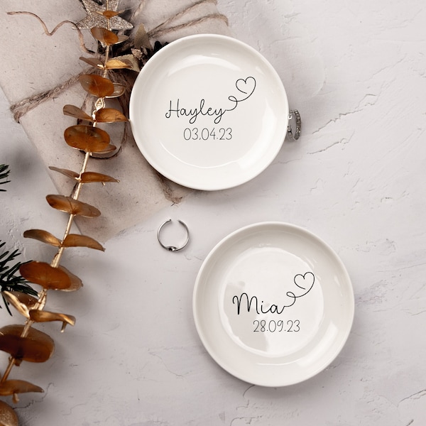 Custom Jewellery Dish,Personalised Name Ring Dish,Birthday Gift for Her,Xmas Gifts for Women,Perfect Bridesmaid,Best Friend Gift Dish