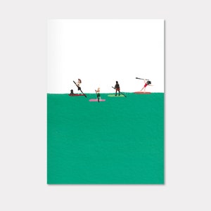 Paddle boarders greetings card