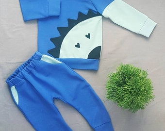 Headgehog sweatshirt en joggingbroek set, schattig trainingspak voor baby / peuter