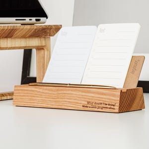 Personalized planner, To-do list planner, Productivity cards, Wood desk accessory, Analog memo cards, To do list notepad, Graduation gifts