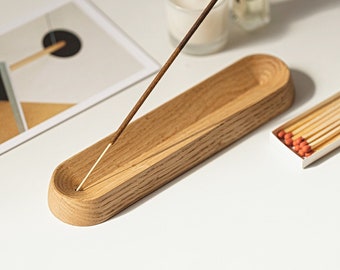 Handmade Wooden Incense Holder for Sticks, Walnut and Oak Options, Incense holder ashtray, Walnut  Incense tray