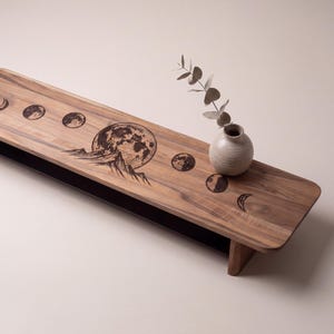 Wooden Meditation Altar Table, Minimalist Spiritual Altar Riser, Tarot Shrine Shelf, Zen Home Sanctuary