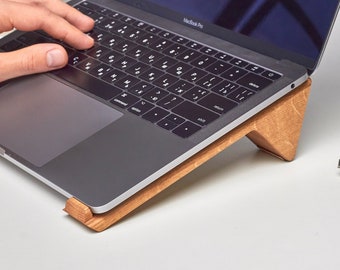 Wood laptop stand for desk, Wooden laptop stand macbook, Wood Stand, Wood riser, Wood riser stand, Laptop staender, Ergonomic laptop stand