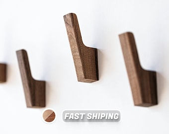 Wooden Coat Hook Wall Mount - Modern Farmhouse Decor