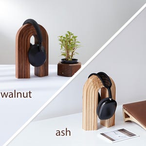 wooden headphone holder