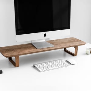 Monitor Stand, Custom Laptop Riser, Monitor Shelf with optional tray, Wood Monitor Riser, Ergonomic Desk Shelf, Home Office Organization