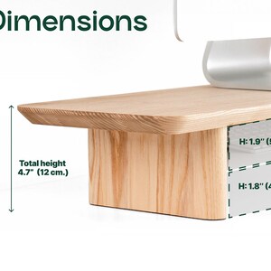 a close up of a wooden bench with measurements