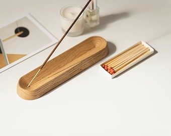 Handmade Wooden Incense Holder for Sticks, Walnut and Oak Options, Incense holder ashtray, Walnut  Incense tray